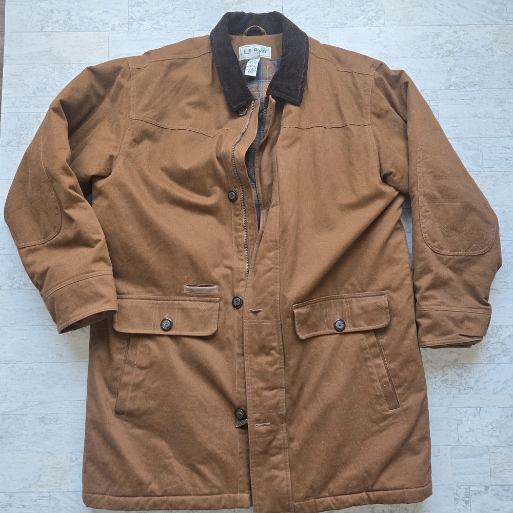 L.L. Bean Vintage Barn Field Coat Heavy Duty Jacket Mens Large Tall LT - Picture 4 of 13